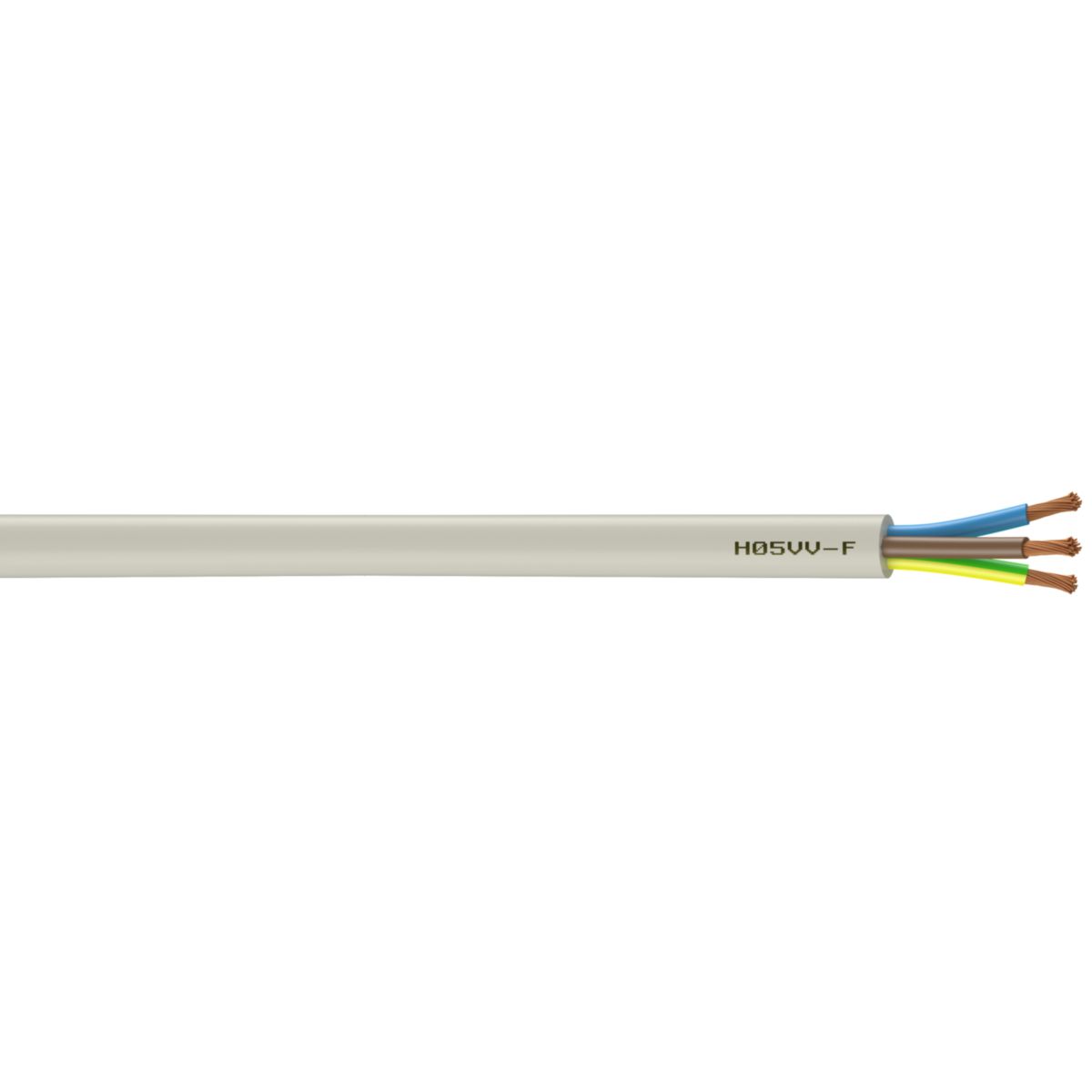 Câble électrique souple H05VV F 3G1 blanc couronne de 100 m NEXANS